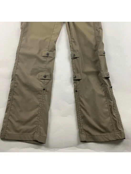 LONG Athleta Khaki Stretch Nylon Canvas Adjustable Straight Leg Adventure Pant 2 - Picture 2 of 9